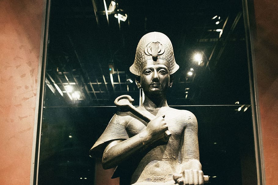 estatua egipcia, áfrica, antigua, arquitectura, arte, arte y artesanía, fondo, negro, estructura construida, artesanía
