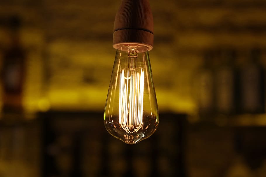 light bulb, bar, technology, light, lightbulb, lightbulbs, vintage, close-up, glass - material, focus on foreground
