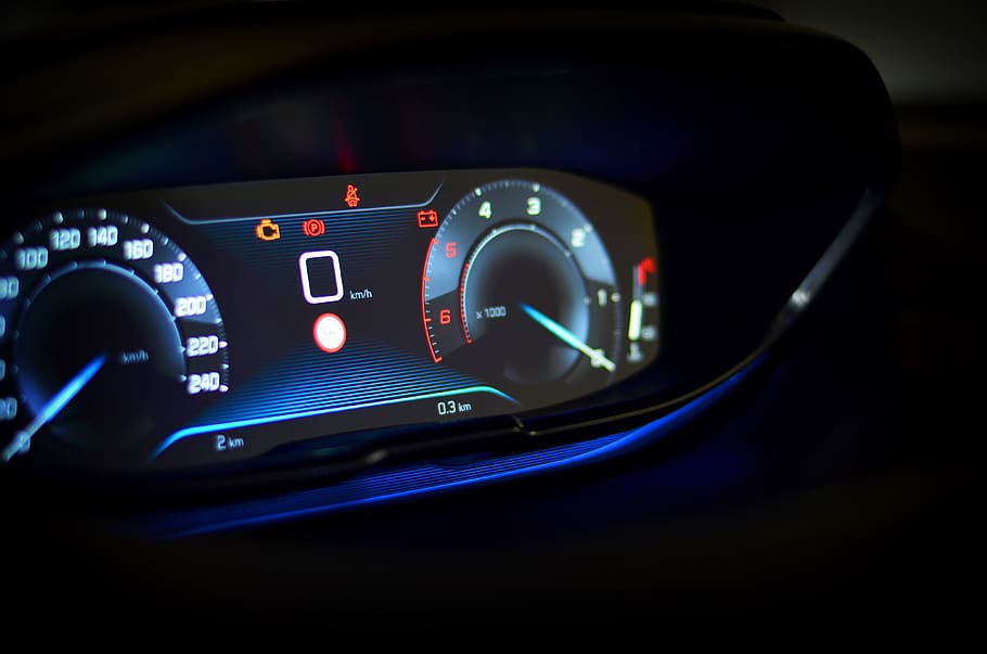 speedometer, cockpit, speed, unit, the interior of the, the fuel gauge, car, motor vehicle, mode of transportation, car interior