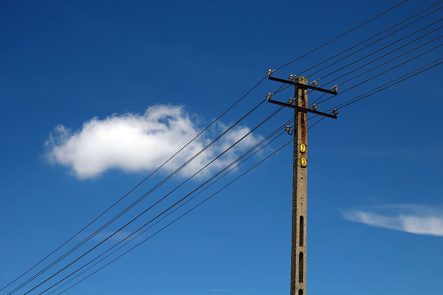 electricity, current, cables, lines, the voltage, hotel, sky, cable, connection, technology