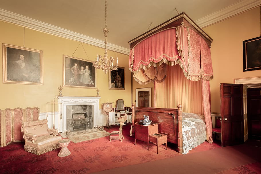 burton constable hall, interior, interiors, inside, architecture, building, place, room, rooms, bed