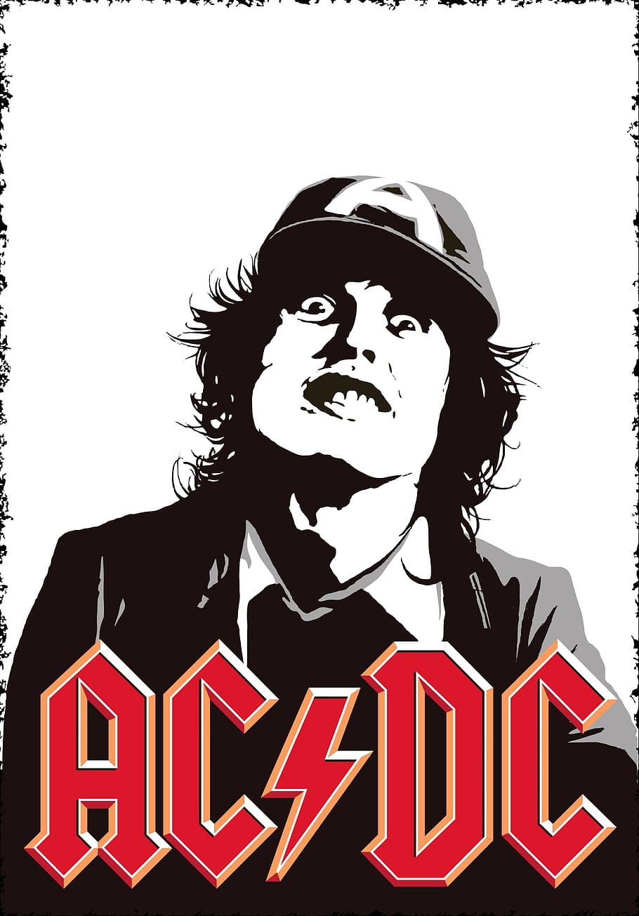ACDC Minimalist Logo Rock Band poster print Art & Collectibles Prints ...