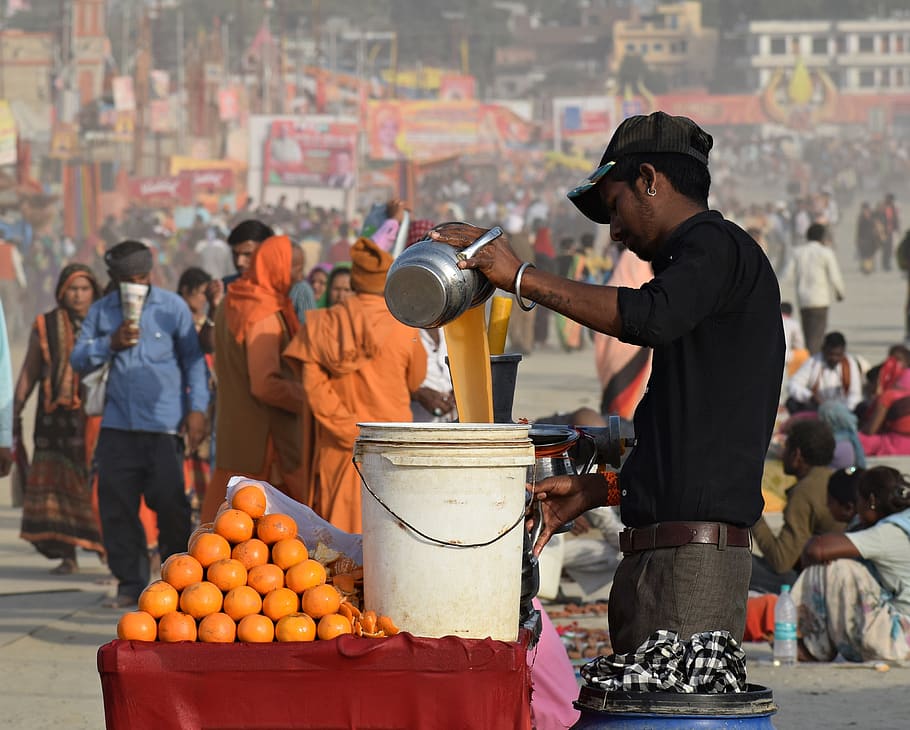 juice, vendor, fruits, selling, street, natural, oranges, healthy, organic, sweet