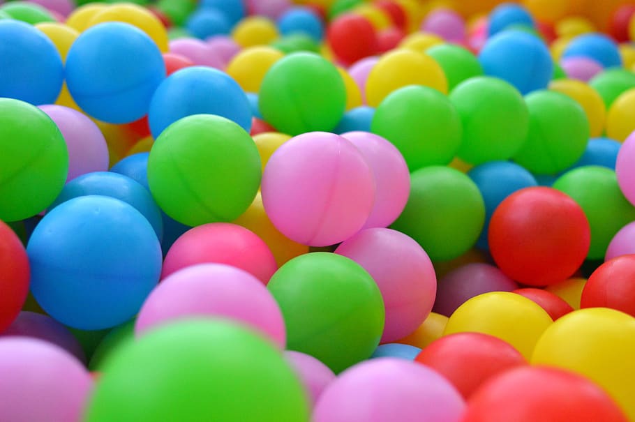 balls, children's playground, multicolored, playground, plastic, games room, group of objects, childhood, colored, ball pool