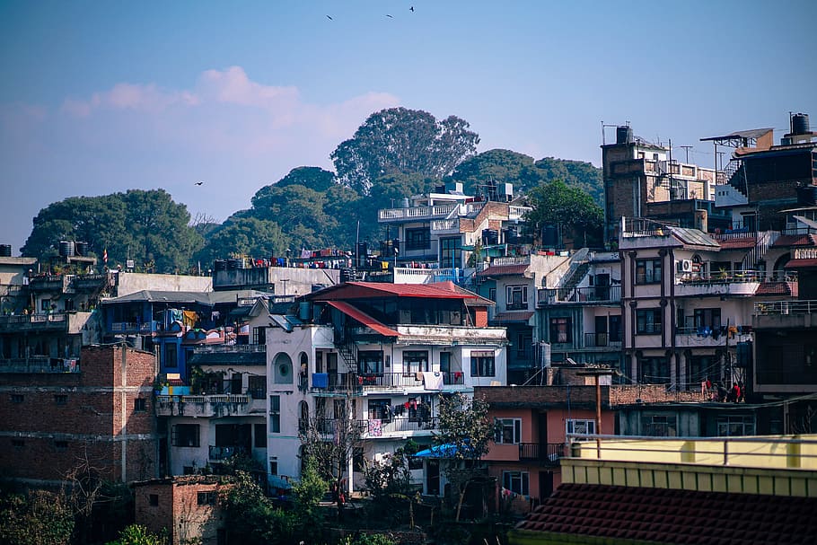 bairro nepal, arquitetura, exterior do edifício, estrutura construída, cidade, distrito residencial, construção, céu, lotado, natureza