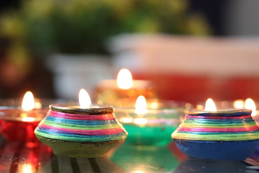 diwali, candle, candlelight, candle design, burning, fire, flame, heat - temperature, multi colored, fire - natural phenomenon