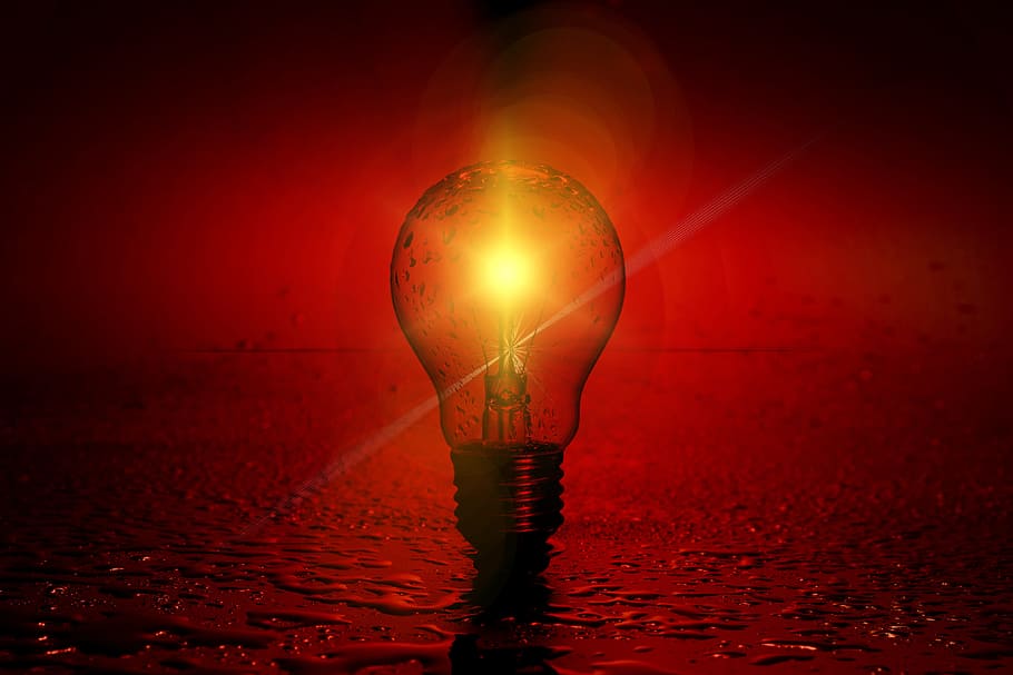 light bulb, sun, solar energy, think, idea, flash of genius, light, nuclear phaseout, yellow, power supply
