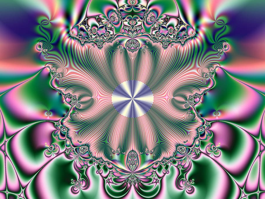 patrón de fondo basado en fractal, fractal, patrón, fondo, colorido, simétrico, simetría, geométrico, fotograma completo, sin personas