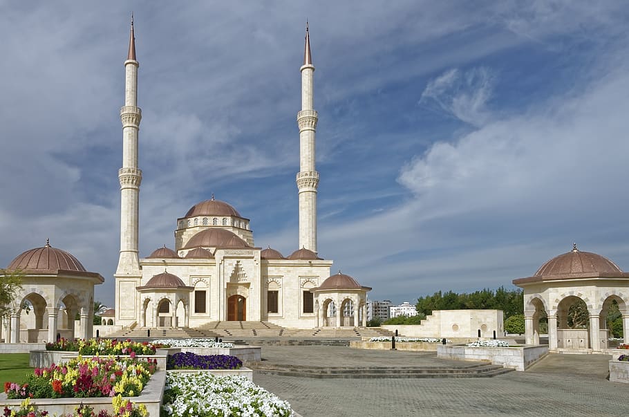 oman, muscat, saeed bin taimur-masjid-mosque, minaret, architecture, religion, building, dome, built structure, building exterior