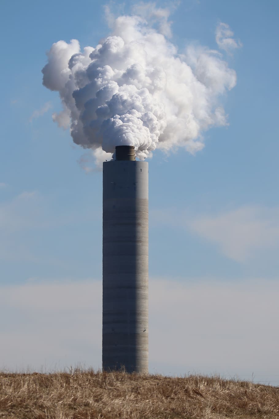 contaminación, contaminación del aire, humo, chimenea, planta de energía, cielo, nube - cielo, medio ambiente, humo - estructura física, día
