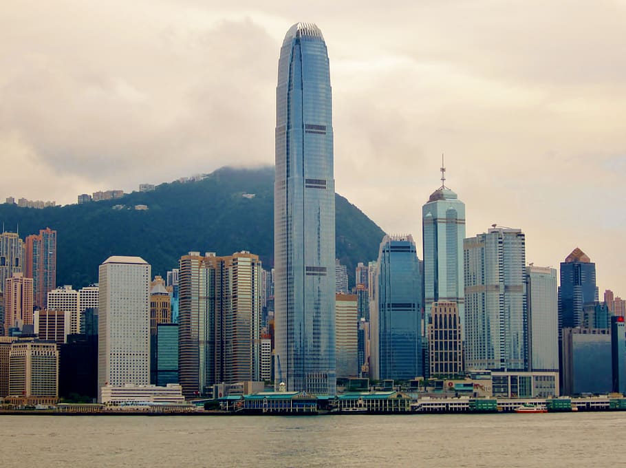 hong kong, skyline, asia, port, metropolis, panorama, china, modern, travel, architecture