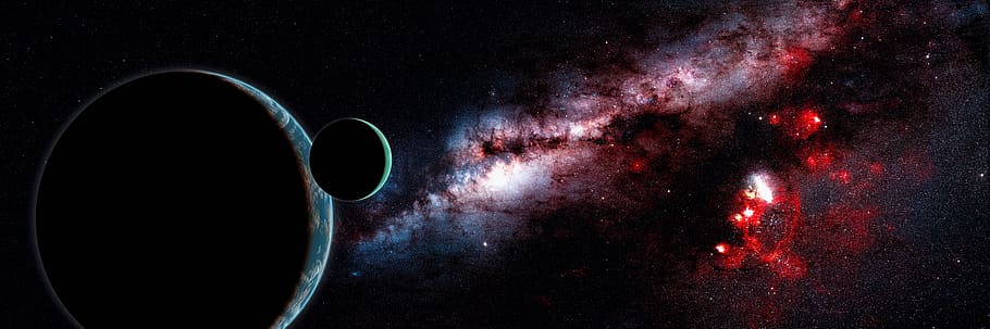 background, space, darkness, astronomy, night, star - space, sky, galaxy, black background, red