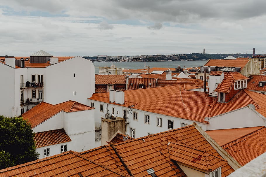 paisagem urbana, lisboa, portugal, dia, arquitetura, edifícios, cidade velha, cidade, europa, urbano