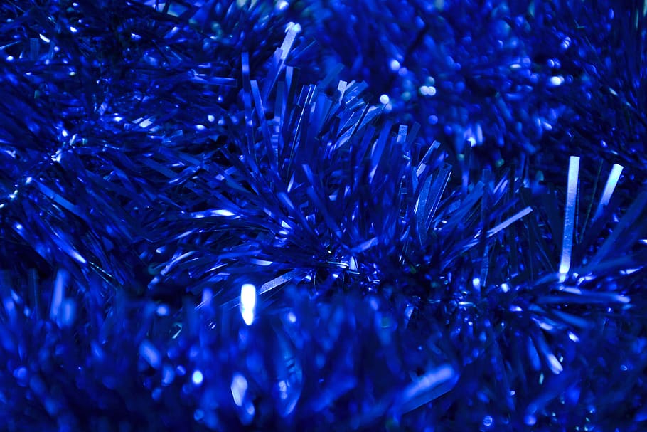 tinsel, new year's eve, christmas, brilliant, blue, holiday, background, christmas background, decorative, full frame