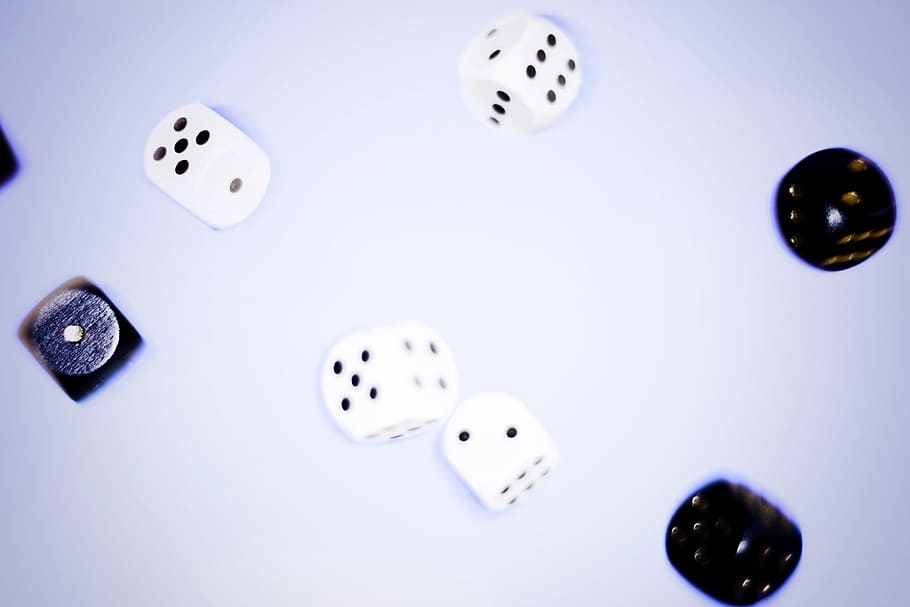 dices, game, entertainment, white, black, many, scattered, arts culture and entertainment, gambling, leisure games