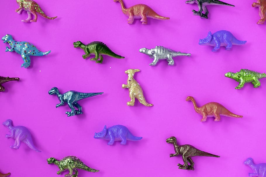 ancient, animals, assorted, assortment, background, childhood, closeup, collection, colorful, dinosaur