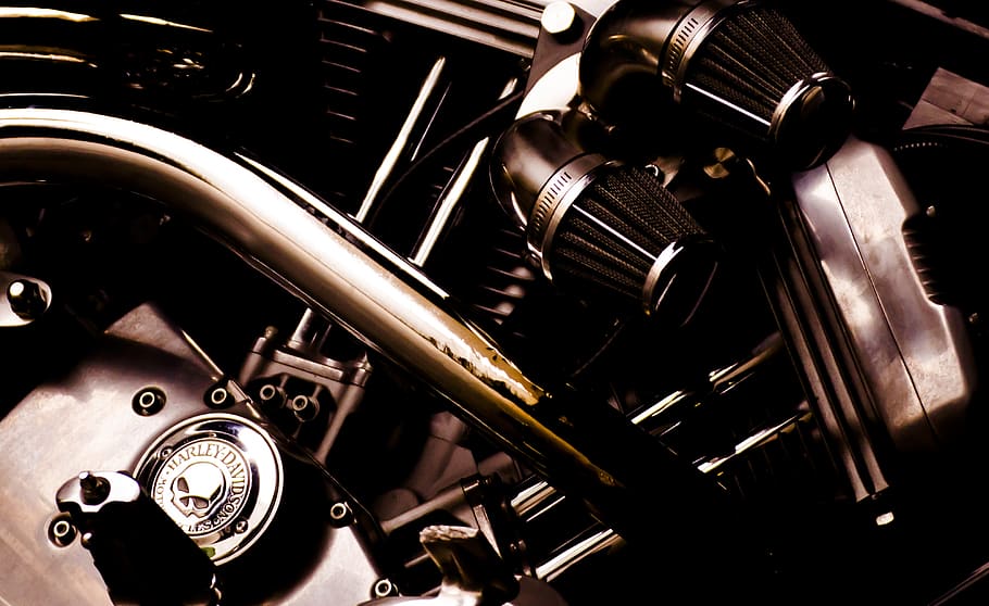 engine, harley davidson, harley, motorcycle, moto, vehicle, chopper, chrome, motorcyclist, metal