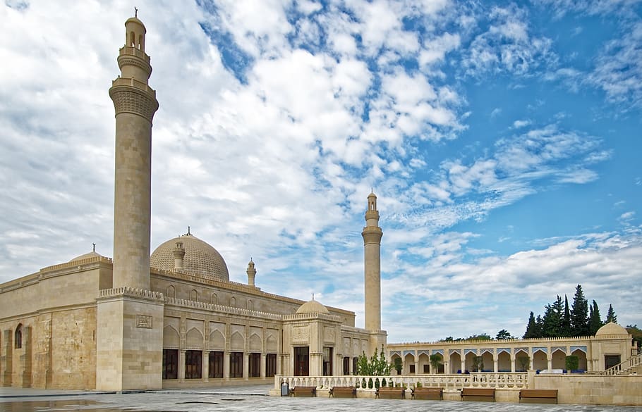 azerbaijan, shamakhy, masjid juma, masjid, menara, arsitektur, agama, islam, caucasus, struktur yang dibangun