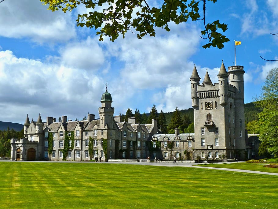 palace, balmoral, castle, scotland, architecture, building, victorian, built structure, grass, plant