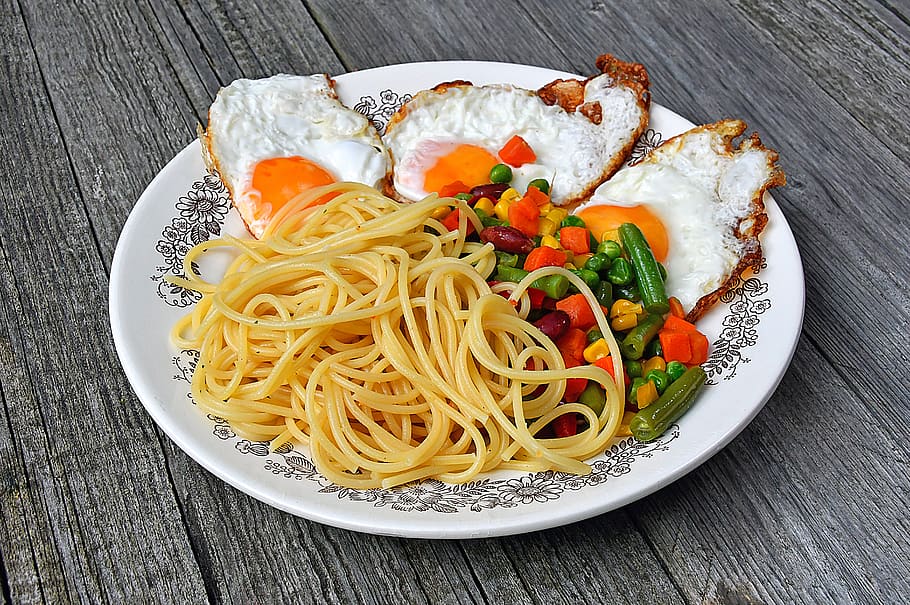 спагетти, пищевые яйца, обед, Еда, яйцо, Пища, готовить, вкусно, ужин, паста