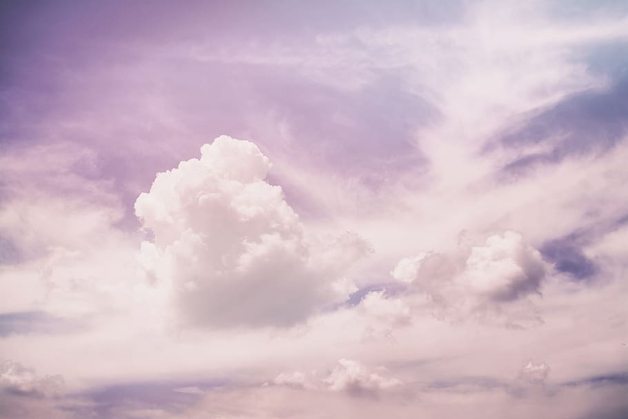 ungu, merah muda, langit, awan, alam, awan - langit, cloudscape, latar belakang, keindahan di alam, langit dramatis