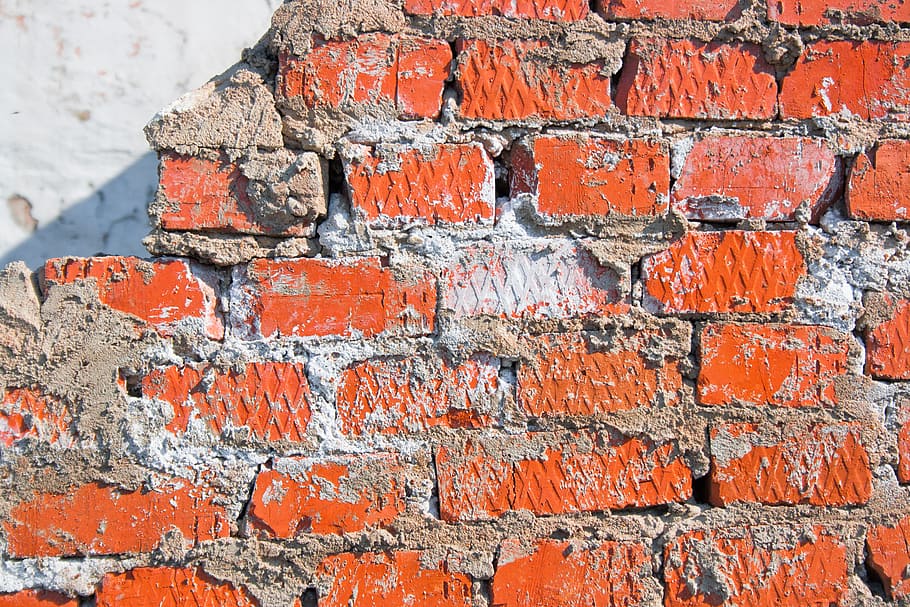 tijolos, alvenaria, marrom, construção, sujo, velho, laranja, vermelho, revestimento, sólido