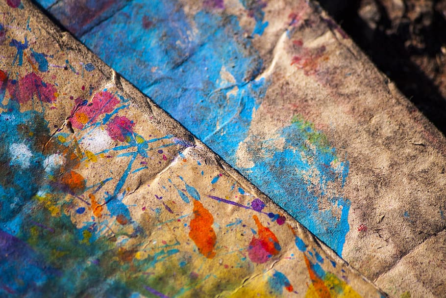 paint splatter, cardboard, background, texture, grunge, abstract, color, old, paint, pattern