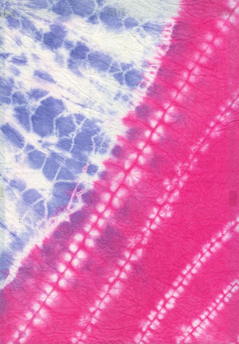 tie dye, fabric, pattern, texture, background, backgrounds, full frame, pink color, textile, textured