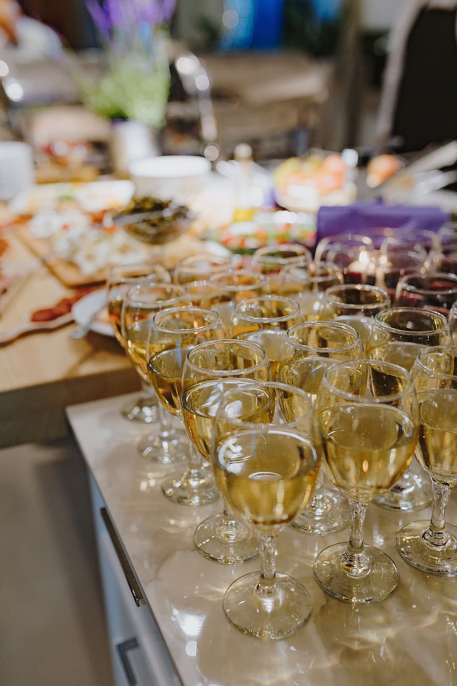 banyak, gelas, berbeda, anggur, minuman, pesta, alkohol, gelas anggur, perayaan, makanan dan minuman