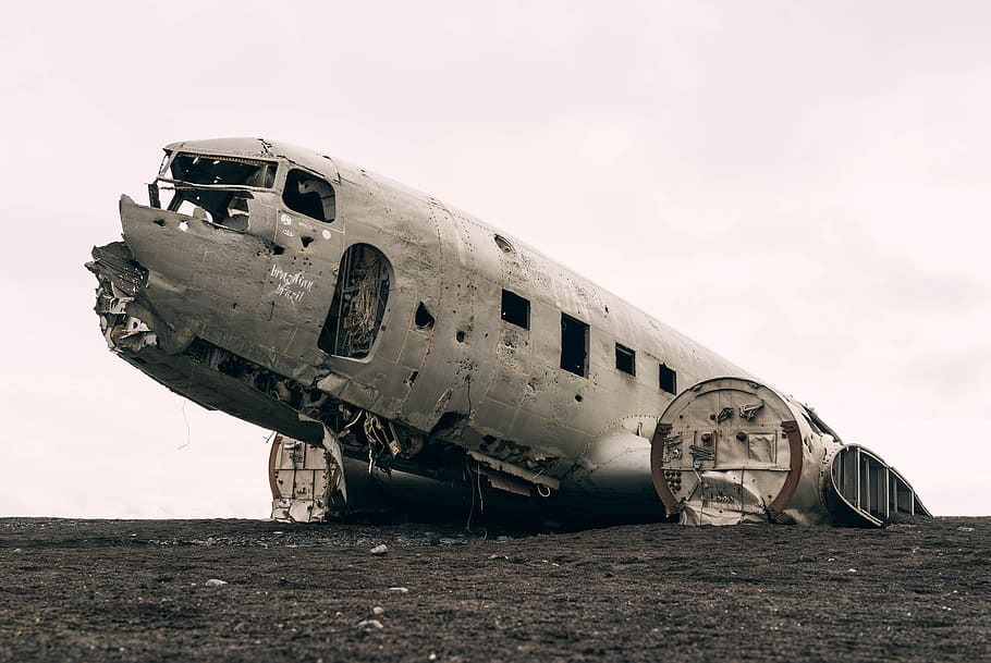 plane, decayed, airplane, decay, weathered, abandoned, aviation, crashed, corrosion, corroded