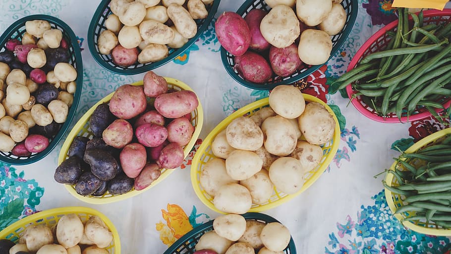 Kacang, pertanian, makanan, pasar, kentang, warna, produk, sayuran, makanan dan minuman, makanan sehat