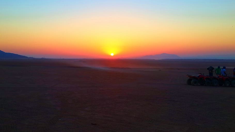 #Sunrise, #safari #desert #clearsky, sky, scenics - nature, sunset, beauty in nature, tranquil scene, landscape, environment, land
