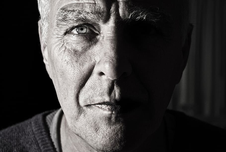 face, portrait, man, elderly, determined, character, strong, old, wrinkled, male