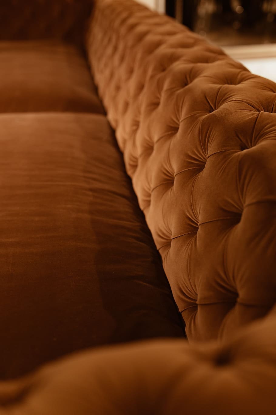 sofa beludru oranye, sofa, furnitur, rumah, modern, mewah, bantal, nyaman, mahal, beludru