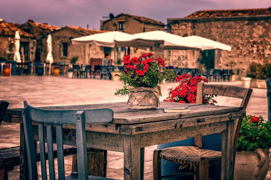 table, chair, old, terrace, lifestyle, summer, relax, restaurant, vacations, travel