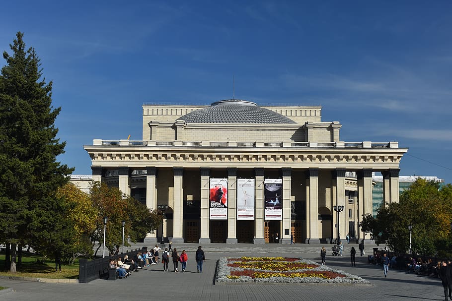 theatre, opera, ballet, architecture, novosibirsk, russia, building, culture, art, historically
