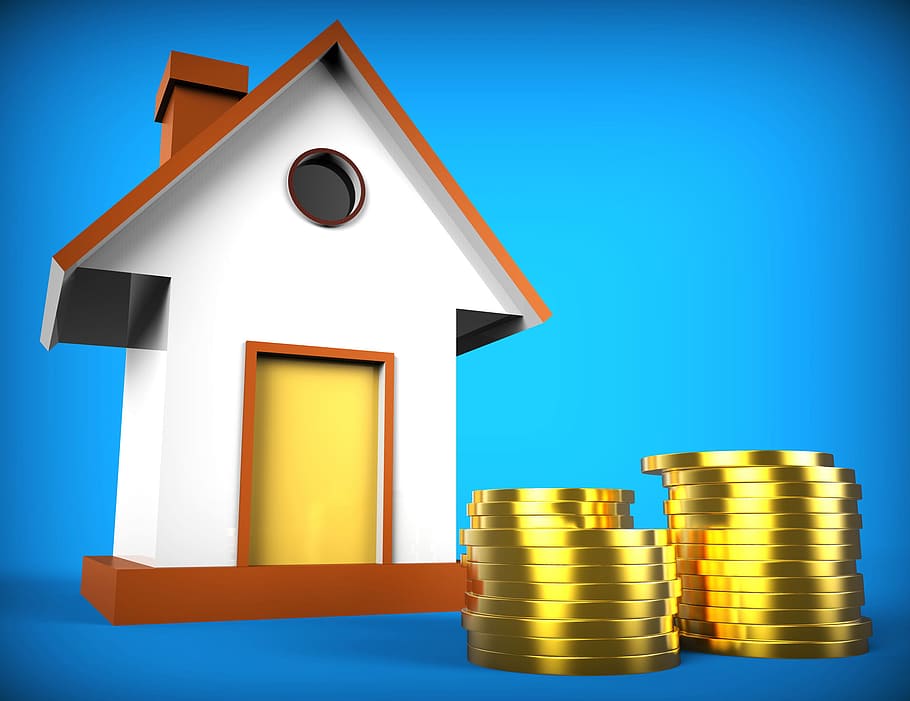 hipoteca inmobiliaria, representa, mercado, anticipo, apartamento, edificios, compra, efectivo, deuda, depósito