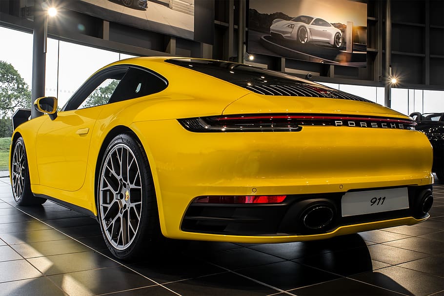 Porsche 911, coche deportivo, coche, lujo, estilo de vida, Porsche, modo de transporte, amarillo, transporte, automóvil