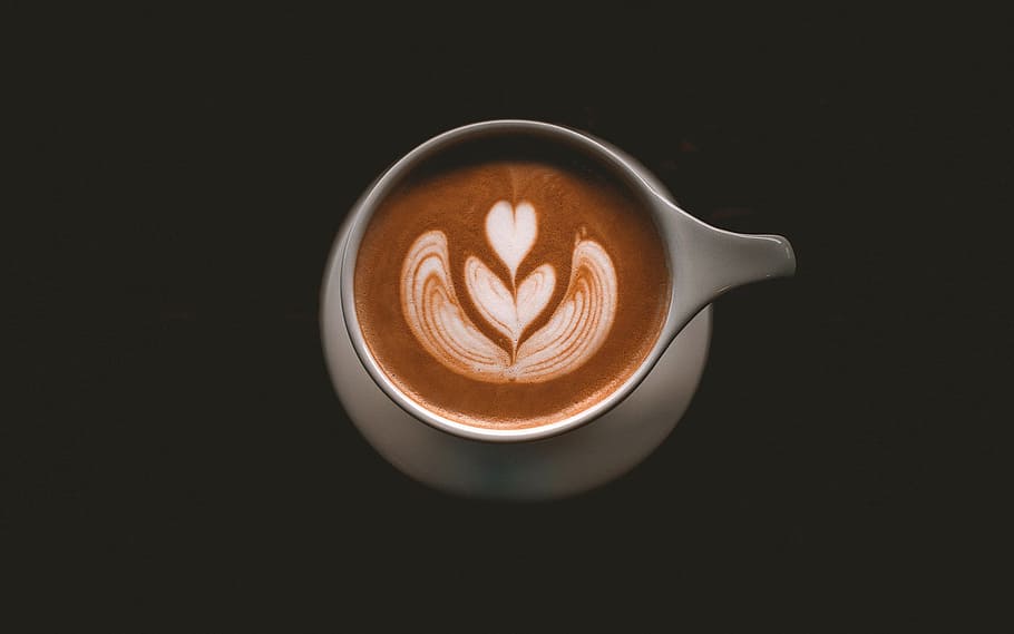 kopi, kendi, mug, minimal, pola, daun, makanan, minuman, espresso, cappuccino