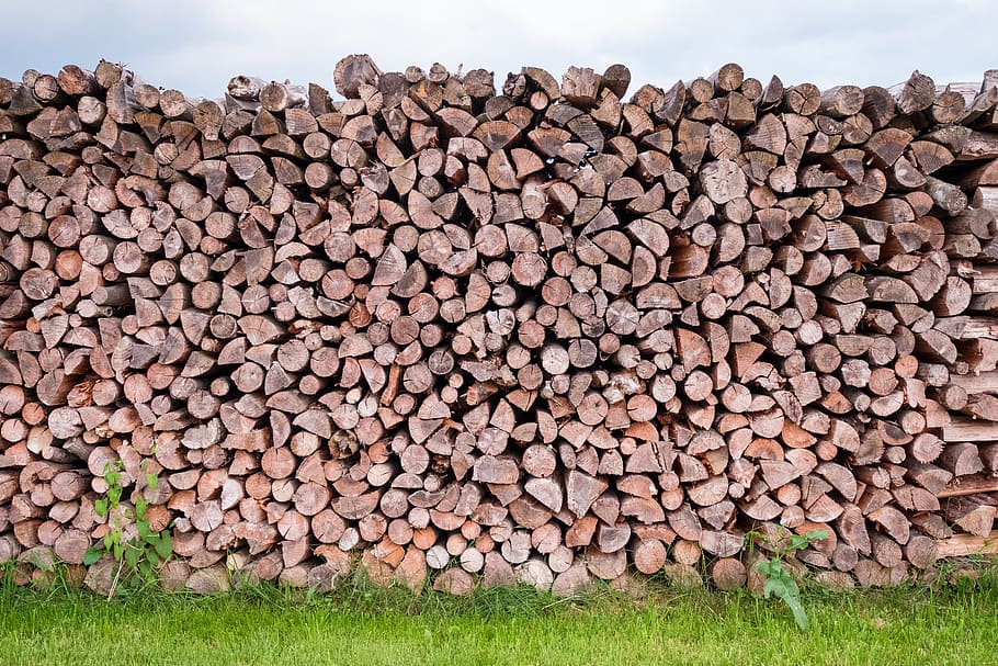pile of wood, wood, log, tree trunks, firewood, holzstapel, stack, storage, nature, boards