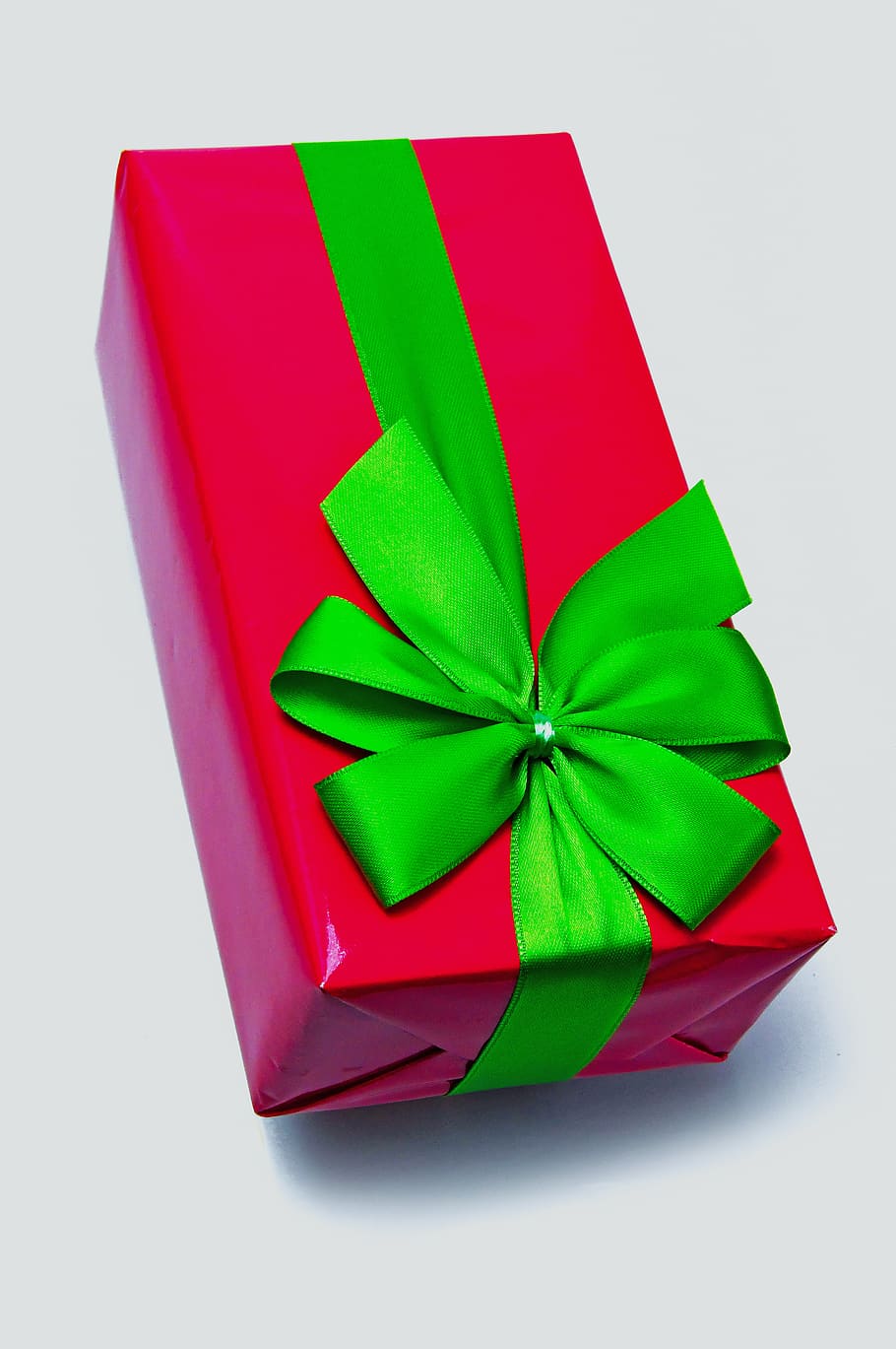 pink, packaging, box, wrapping, green bow, design, background, color, gift, decoration