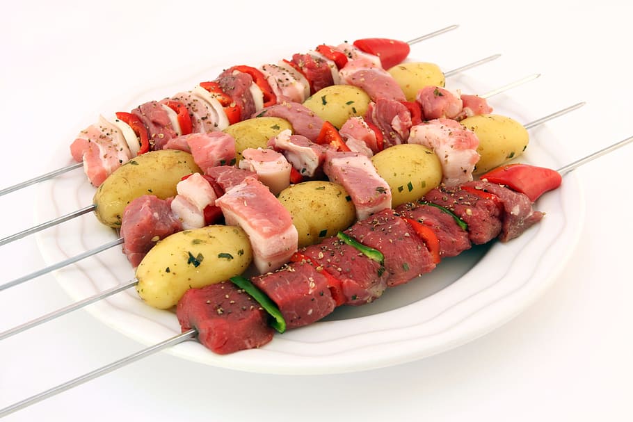 barbecue, bbq, food, eat, plate, food and drink, meat, vegetable, healthy eating, grilled