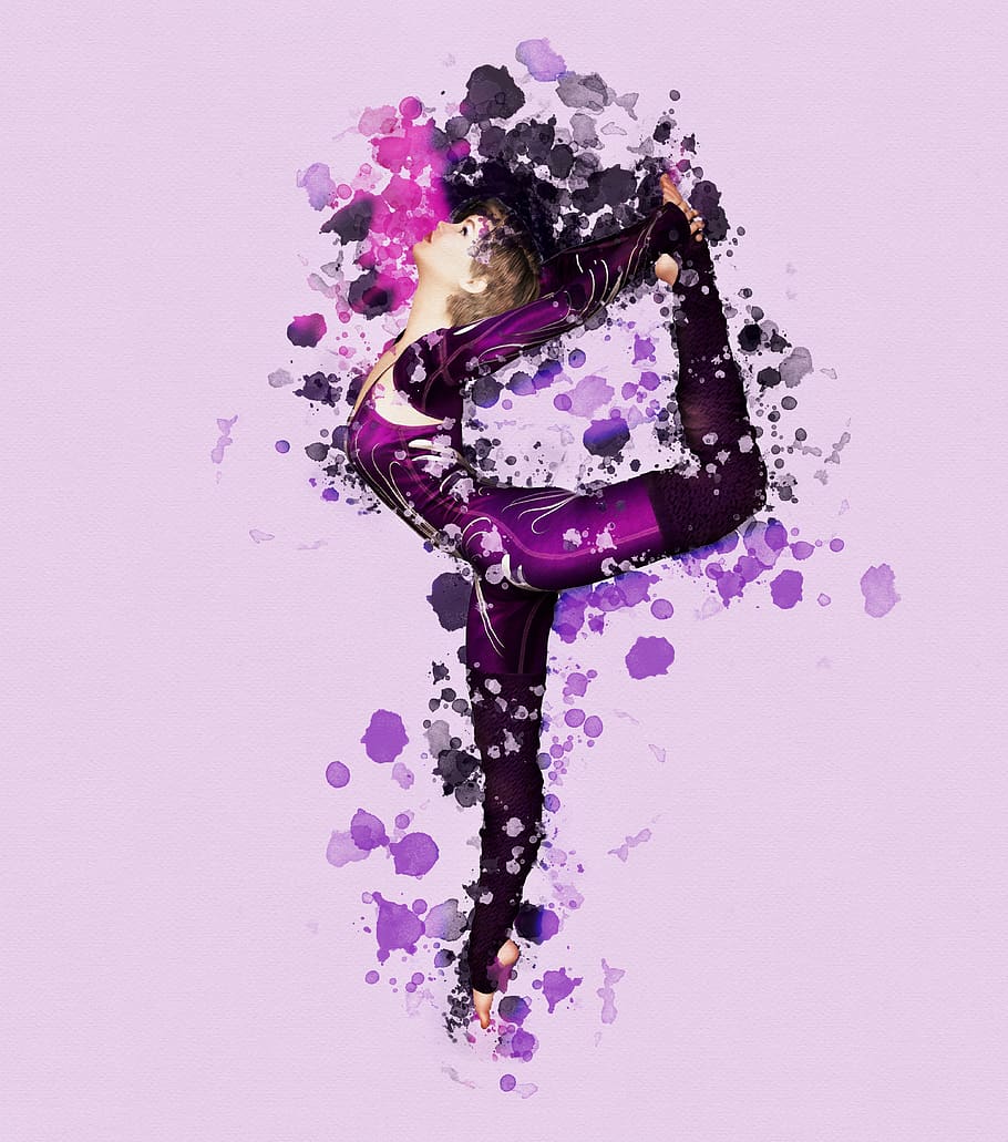 dancer, background, spray, splashes of color, dance, woman, ballet, joy, fitness, color