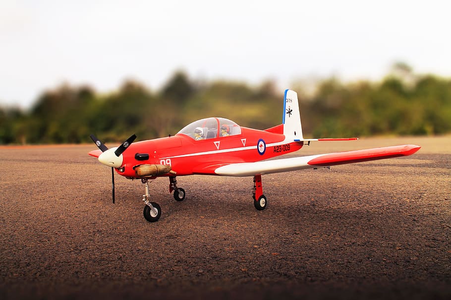 airplane, model, red, fly, remote, controlled, rcplane, phoenix, aeromodelling, rcscale