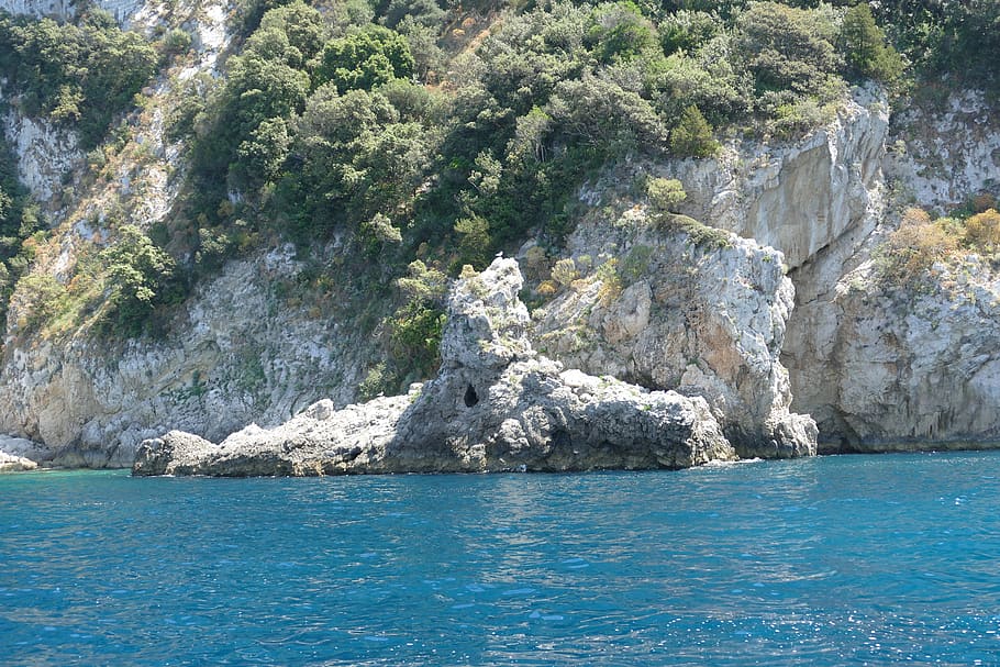 capri, italy, coast, mediterranean, nature, rock, landscape, tourism, south italy, cliff