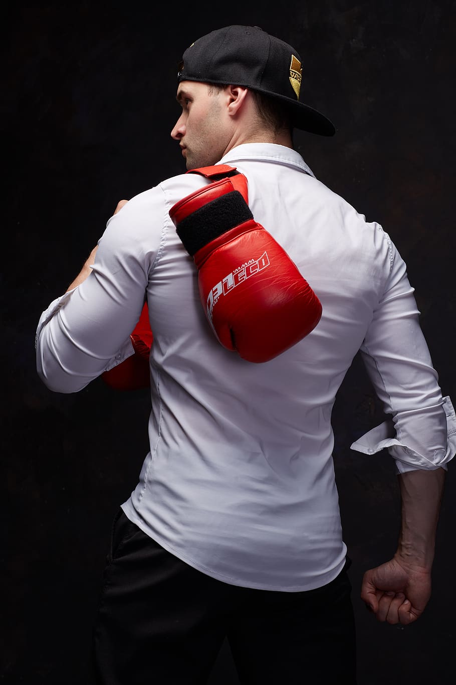 boxing, model, men, sport, sports, style, gloves, body, three quarter length, one person