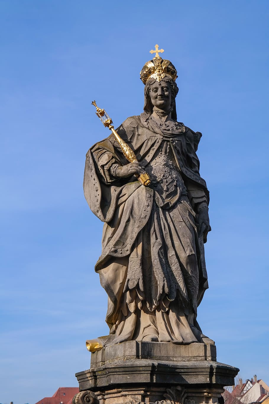 Emperatriz Kunigunde, imagen de mujer, monumento, Bamberg, figura de piedra, escultura, estatua, arte y artesanía, representación humana, representación
