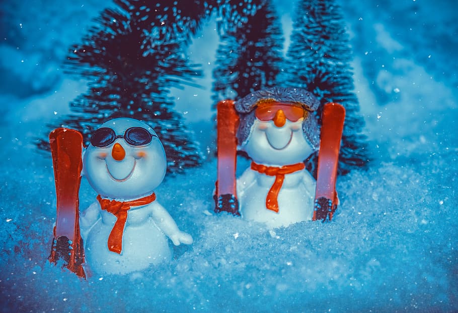 boneco de neve, esqui, neve, queda de neve, inverno, frio, geada, invernal, cachecol, óculos