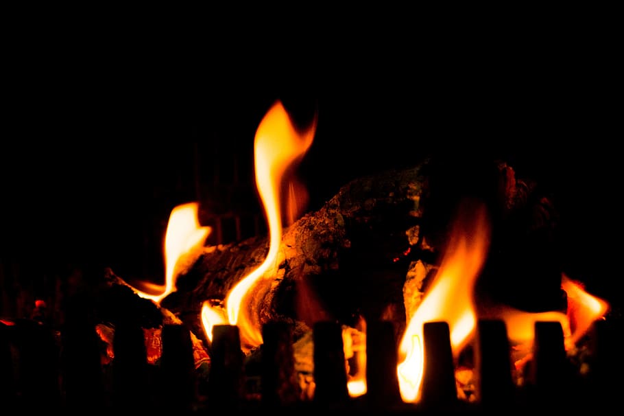 perapian, kayu, api, pembakaran, api - fenomena alam, panas - suhu, alam, tidak ada orang, inferno, kayu - bahan