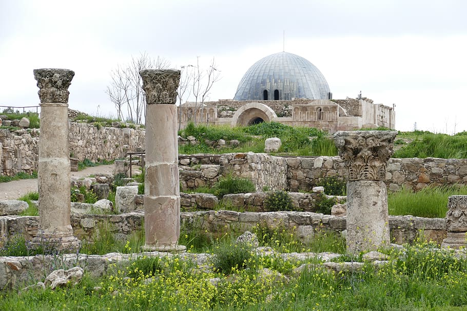 jordan, amman, citadel hill, antiquity, historic center, capital, citadel, roman, excavation, historically